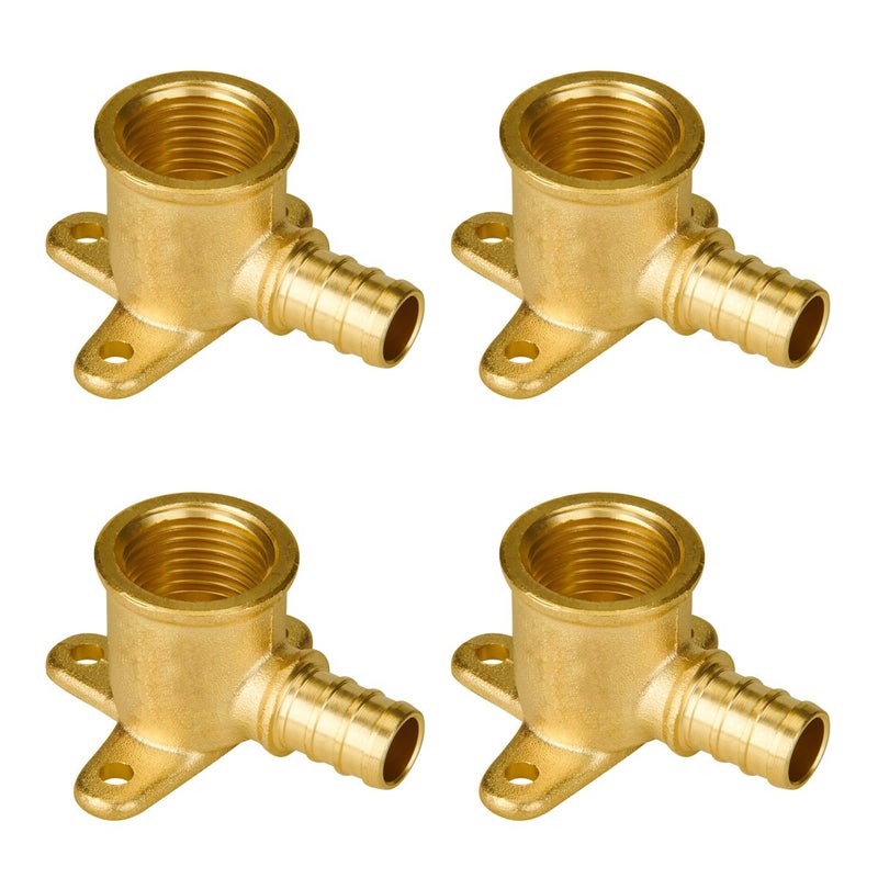 SUNGATOR 4-Pack Pex Drop Ear Elbow 1/2", No Lead Brass Fittings, UPC Certified, ASTM F1807 - Image 1